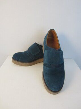Chie Mihara Women US 5 Teal Blue Suede Leather Lace Up Platform Shoes EU 35